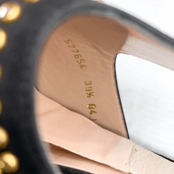 Gucci Fedra Crystal Embellished High Heel Mules EU 39.5 US 9.5 Black Suede Pumps - Picture 10 of 11